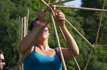 Bamboo building